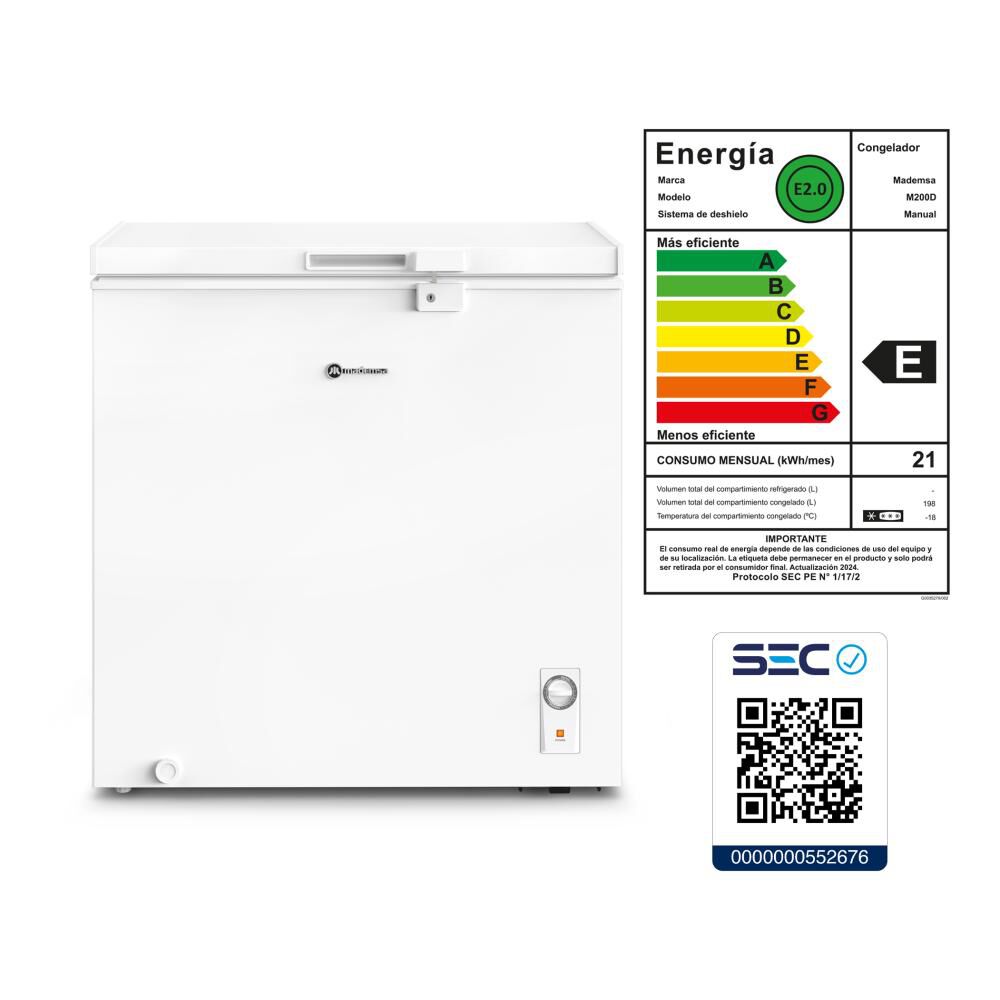 Freezer Horizontal Mademsa M200D / Fr&iacute;o Directo / 198 Litros / E image number 8.0